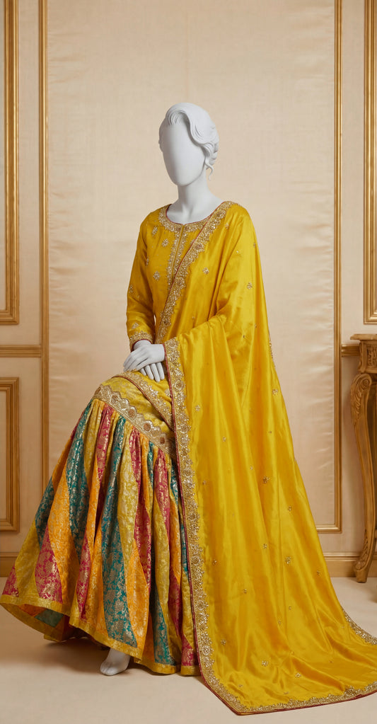 Chatta Patti | Gharara | Yellow