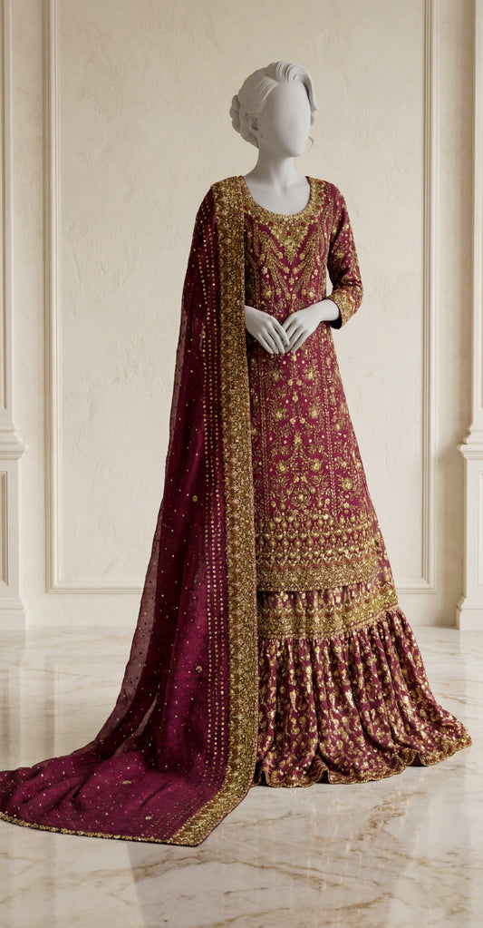 Ushna  | Farshi Lehenga | Red