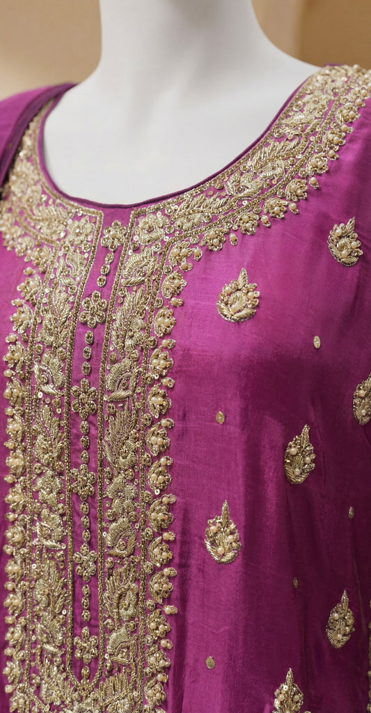 Riza | 3 Piece | Stitched | Hot Pink