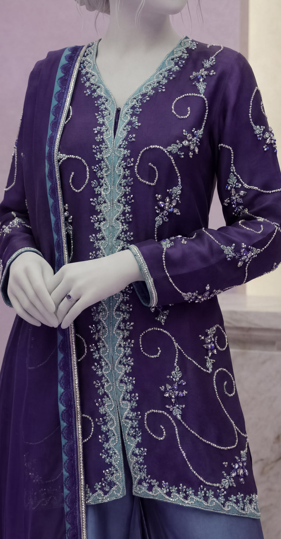 Meerab | 3 Piece | Stitched | Purple