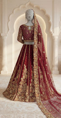 Zenia | Lehenga | Cherry Red