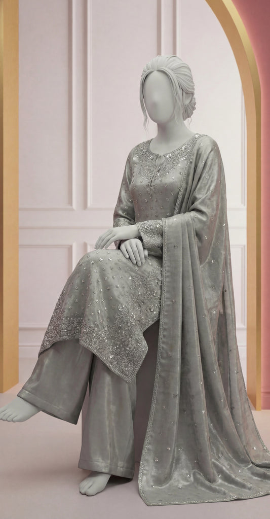 Mifra | 3 Piece | Stitched | Ash Mint