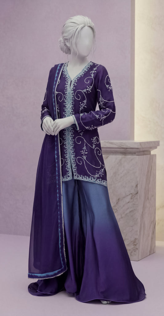 Meerab | 3 Piece | Stitched | Purple