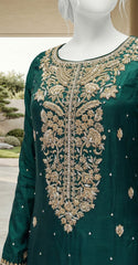 Seemab | 3 Piece | Stitched | Bottle Green