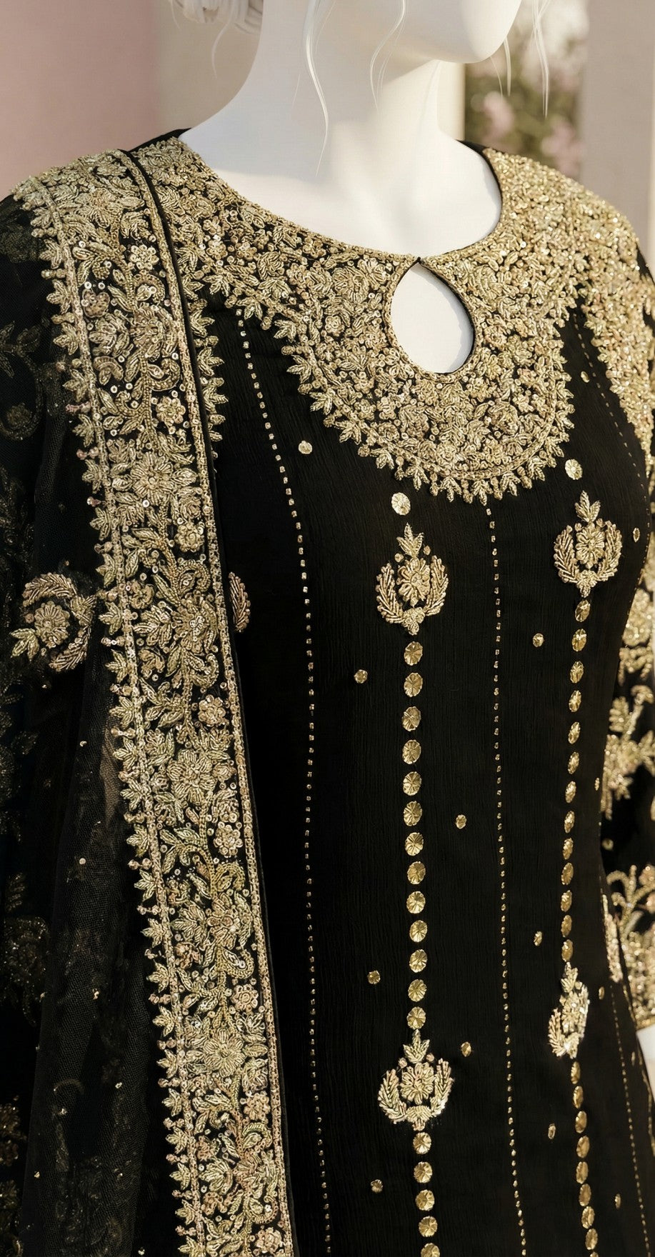 Kehkashaa | Farshi Lehenga | Black
