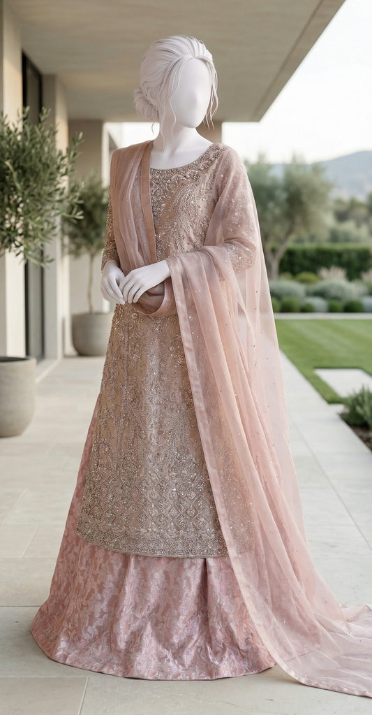 Zaitoon | 3 Piece | Stitched | Soft Pink