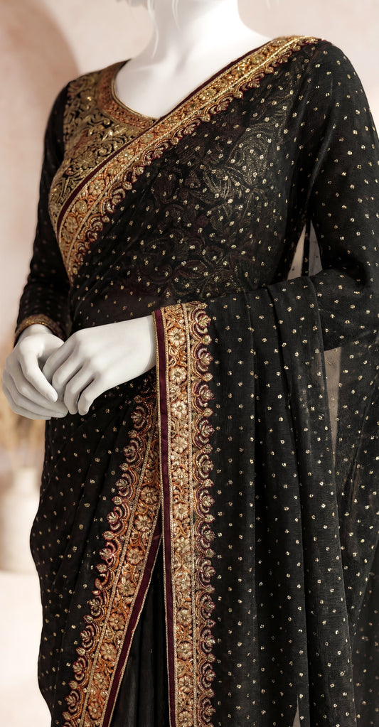 Noor Bano | Saree | Black