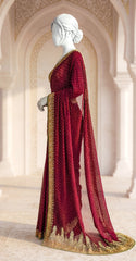 Noor Bano | Saree | Red