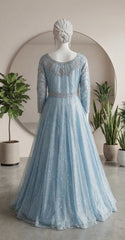 Fariha | Maxi | Stitched | Ice Blue