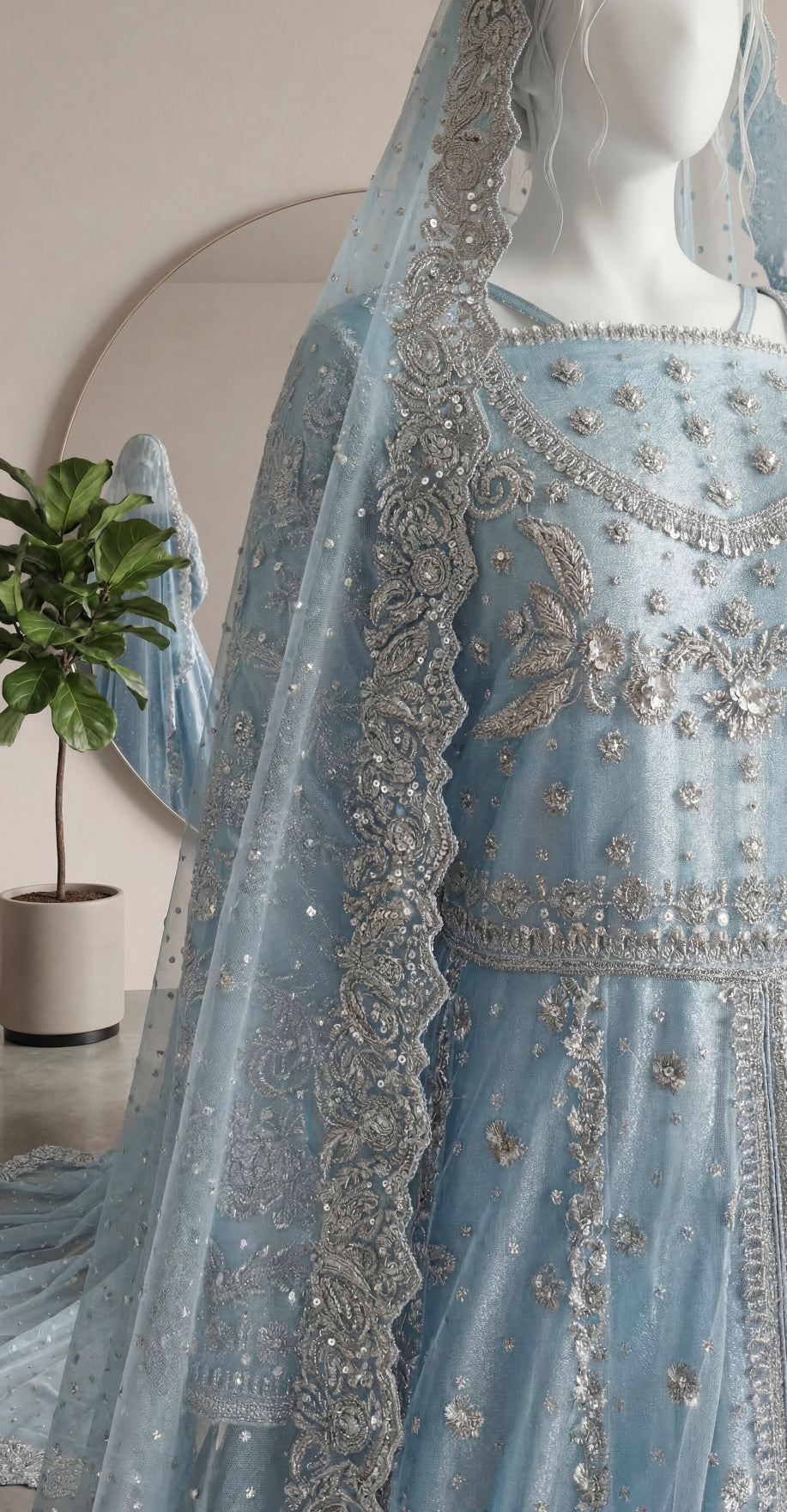 Fariha | Maxi | Stitched | Ice Blue