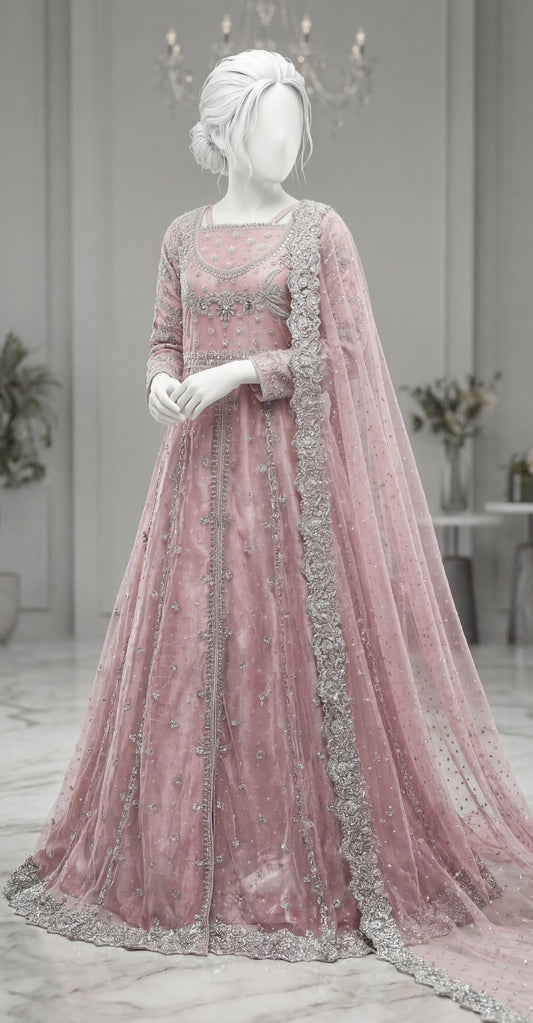 Fariha | Maxi | Stitched | Soft Peach