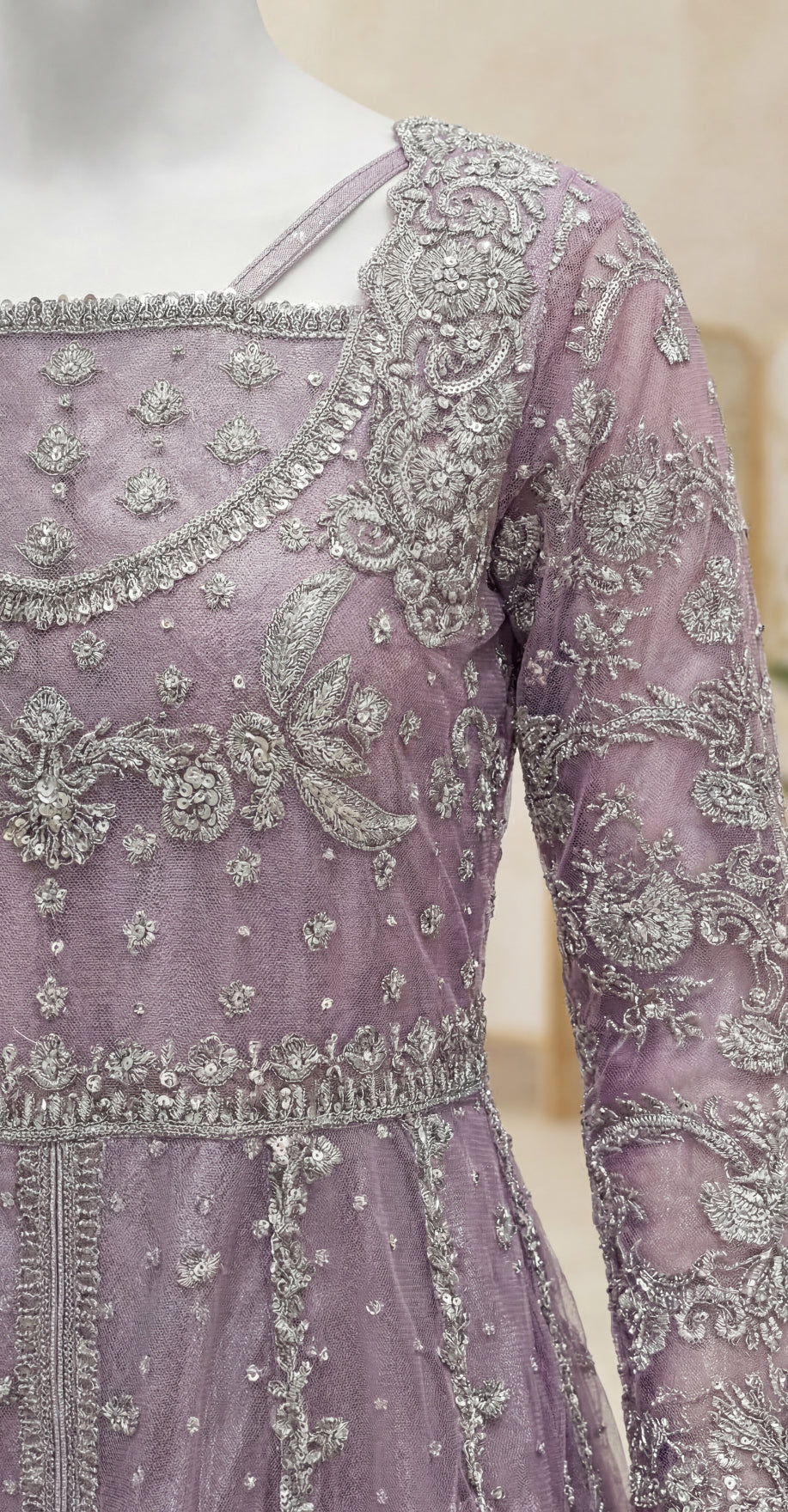 Fariha | Maxi | Stitched | Lavender