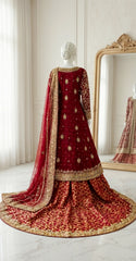 Nikhaar | Farshi Lehenga | Red