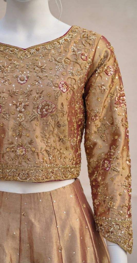 Alaya | Lehenga | Rust Gold