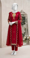 Arshiya | 3 Piece | Stitched | Red