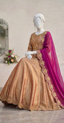 Alaya | Lehenga | Rust Gold