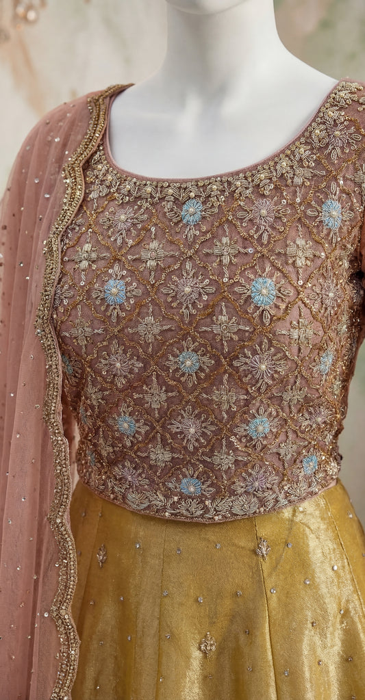 Ashna | Lehenga | Yellow and Pink