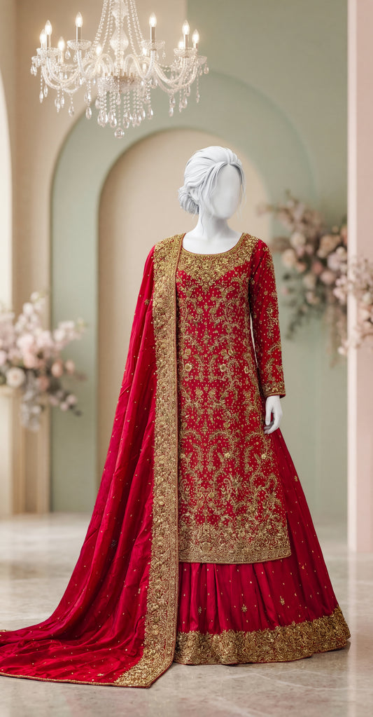 Gulaab  | Farshi Lehenga | Red