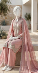 Zebaish | 3 Piece | Stitched | Blush Pink