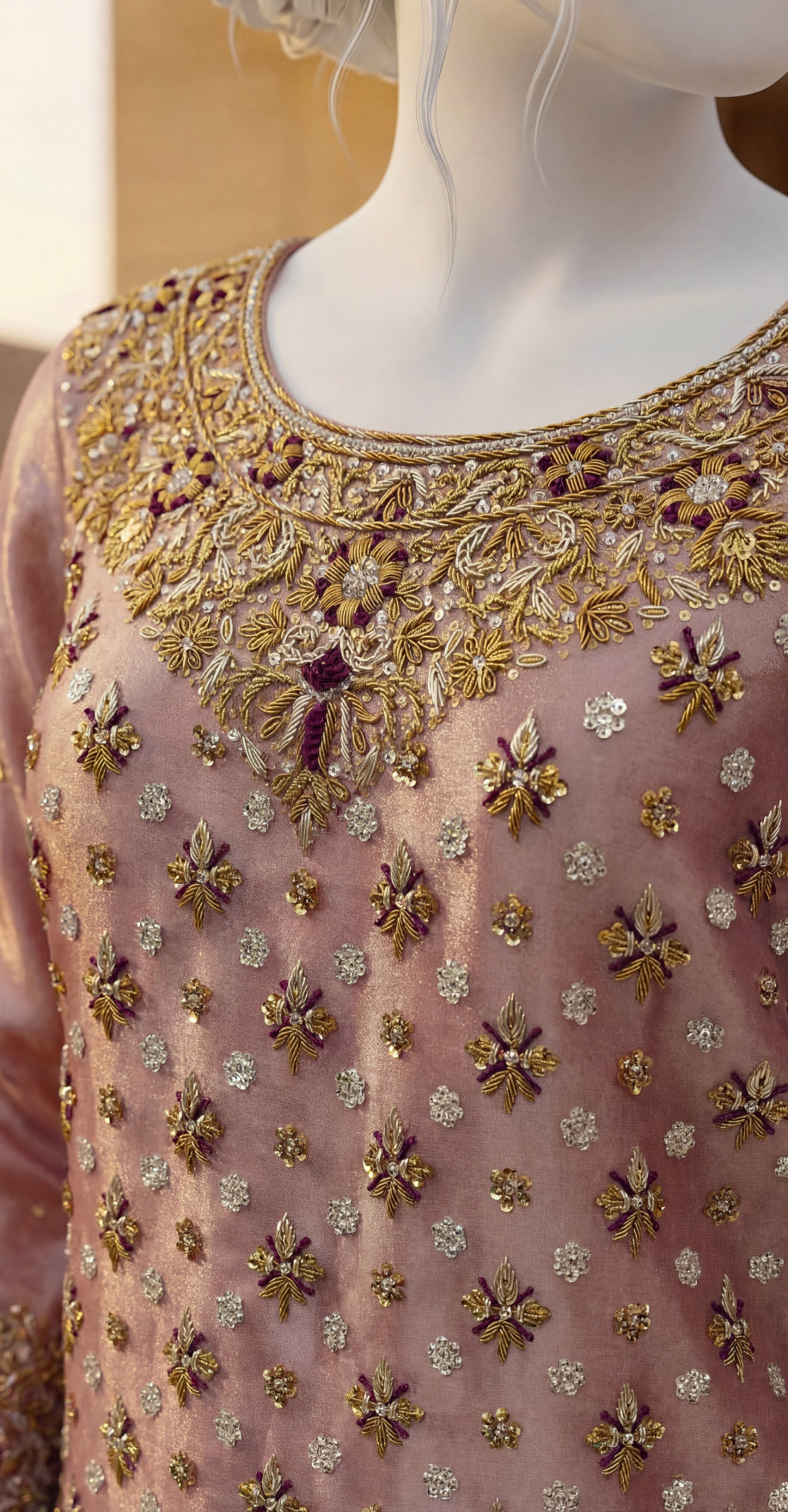 Suhana | 3 Piece | Stitched | Peach & Purple