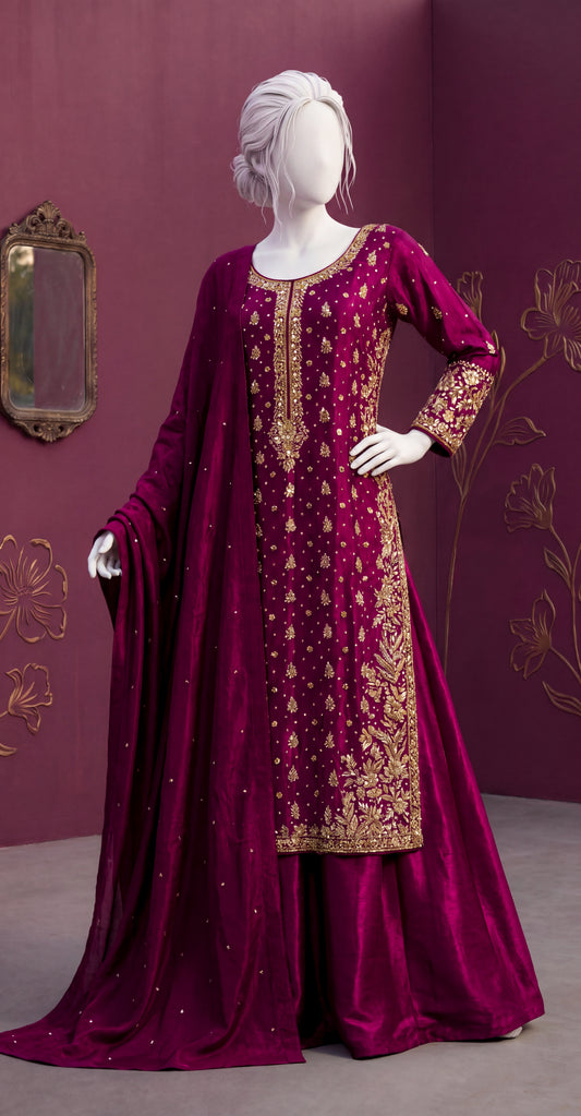 Zarash | 3 Piece | Stitched | Magenta