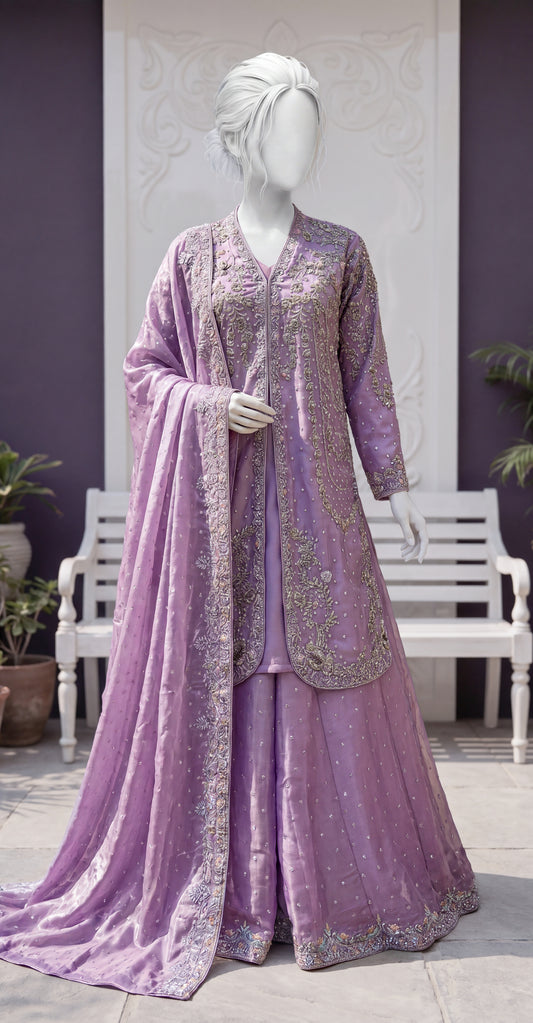 Sraha | 3 Piece | Stitched | Lavender