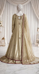 Rubaisa | Angrakha Maxi | Golden