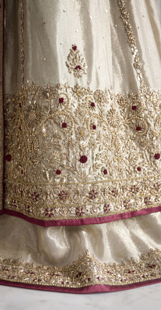 Rubaisa | Angrakha Maxi | Golden