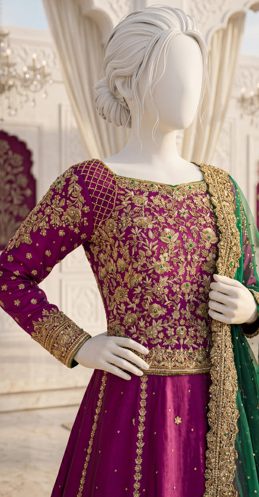 Sheema | Lehenga | Hot Pink
