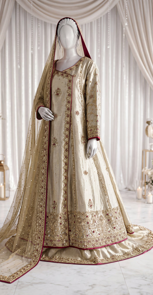 Rubaisa | Angrakha Maxi | Golden
