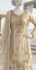 Sehraz | 3 Piece | Stitched Suit | Golden