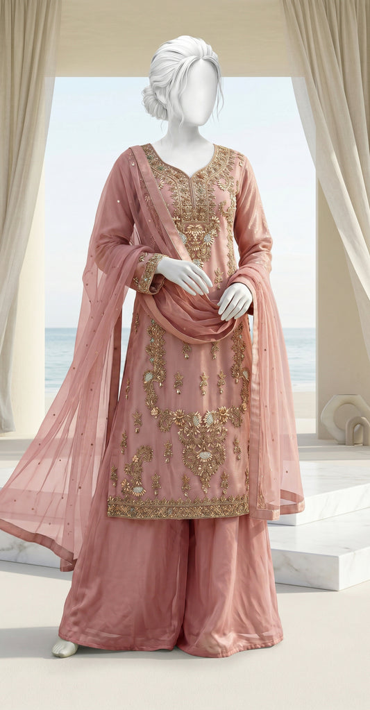 Sehraz | 3 Piece | Stitched Suit | Tea Pink