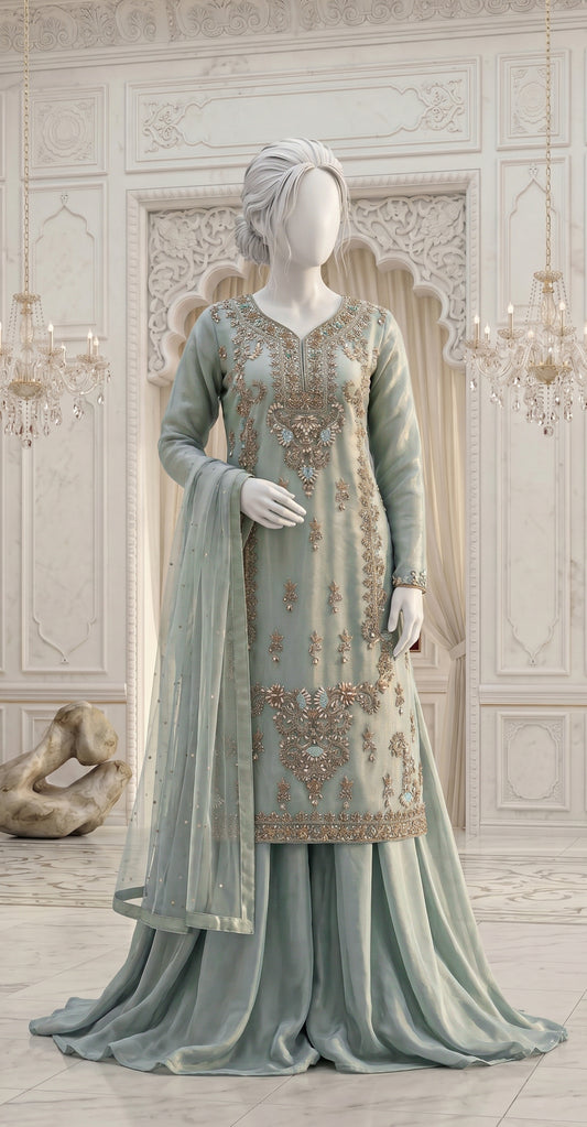 Sehraz | 3 Piece | Stitched Suit | Mint