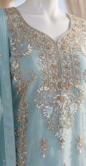 Sehraz | 3 Piece | Stitched Suit | Sky Blue