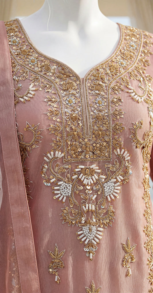 Sehraz | 3 Piece | Stitched Suit | Tea Pink