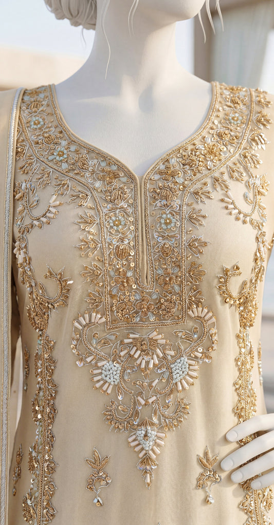 Sehraz | 3 Piece | Stitched Suit | Golden