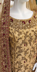 Shadmani | Farshi Lehenga | Golden Red