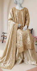 Nysa | 3 Piece | Stitched | Golden