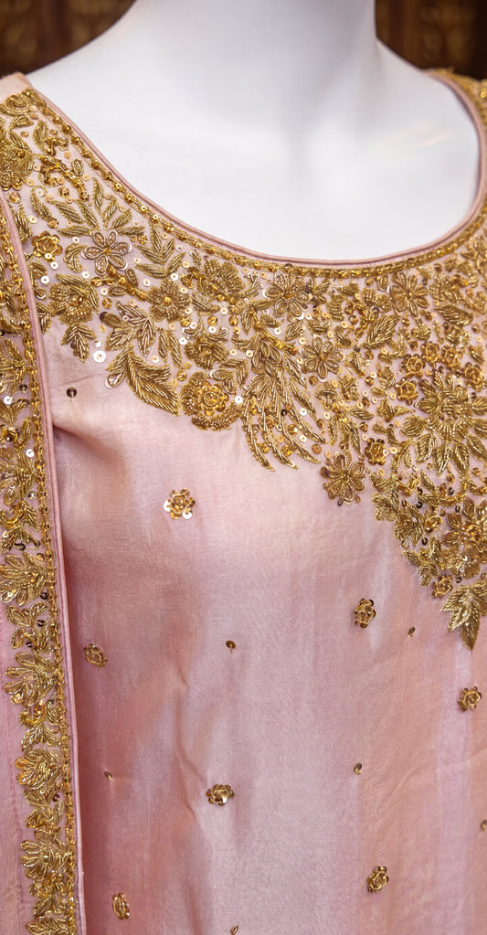 Shifaa | 3 Piece | Stitched | Blush Pink