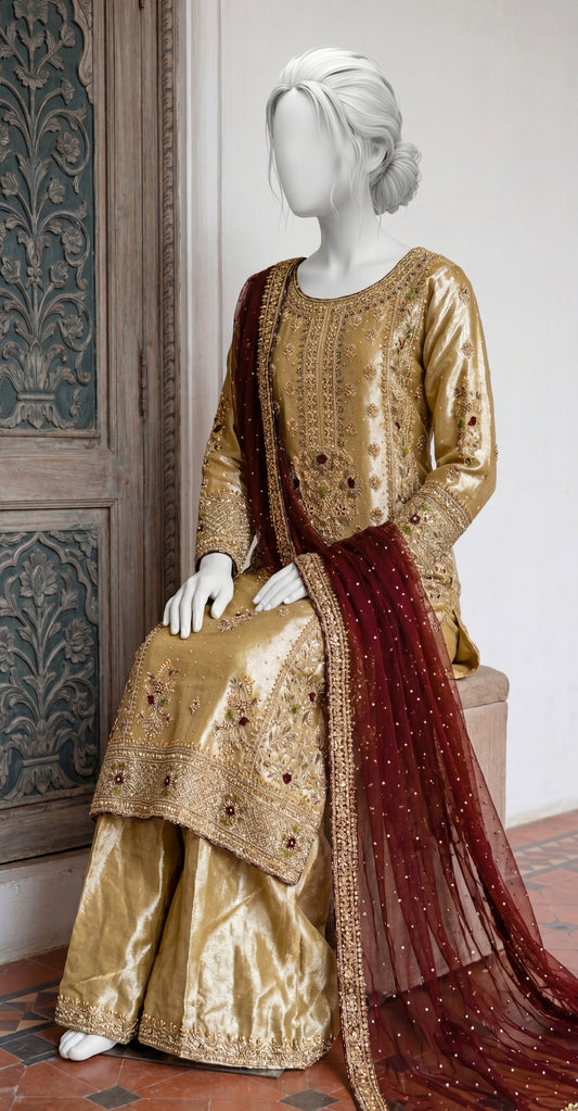 Almaira | 3 Piece | Stitched | Goldein