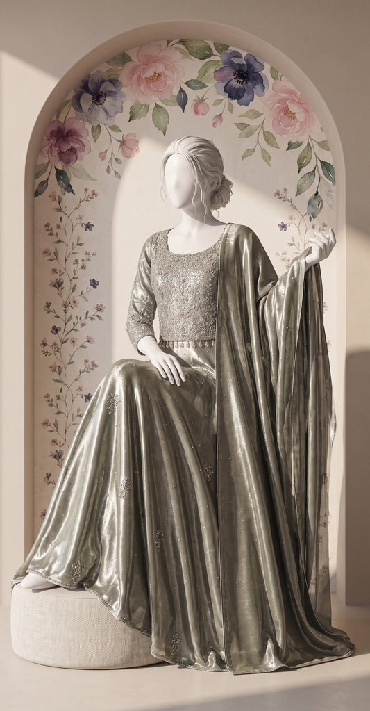 Miraal | Lehenga | Ash Grey