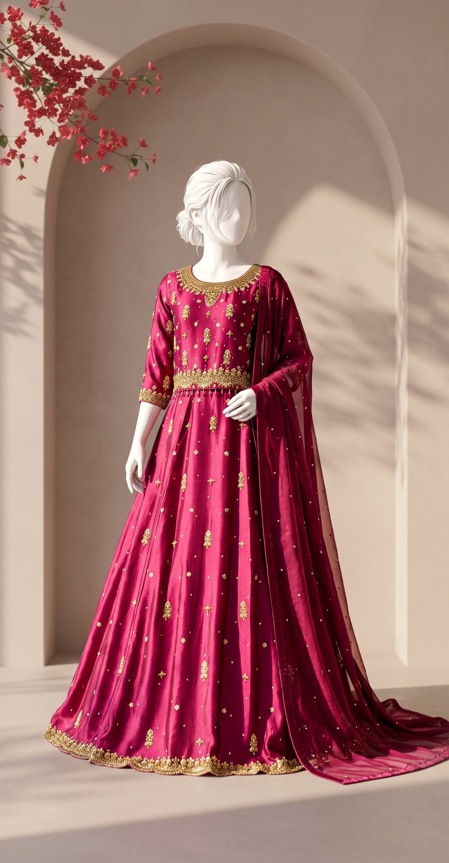 Miraal | Lehenga | Ruby Red