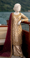 Samya | 3 Piece | Stitched | Golden