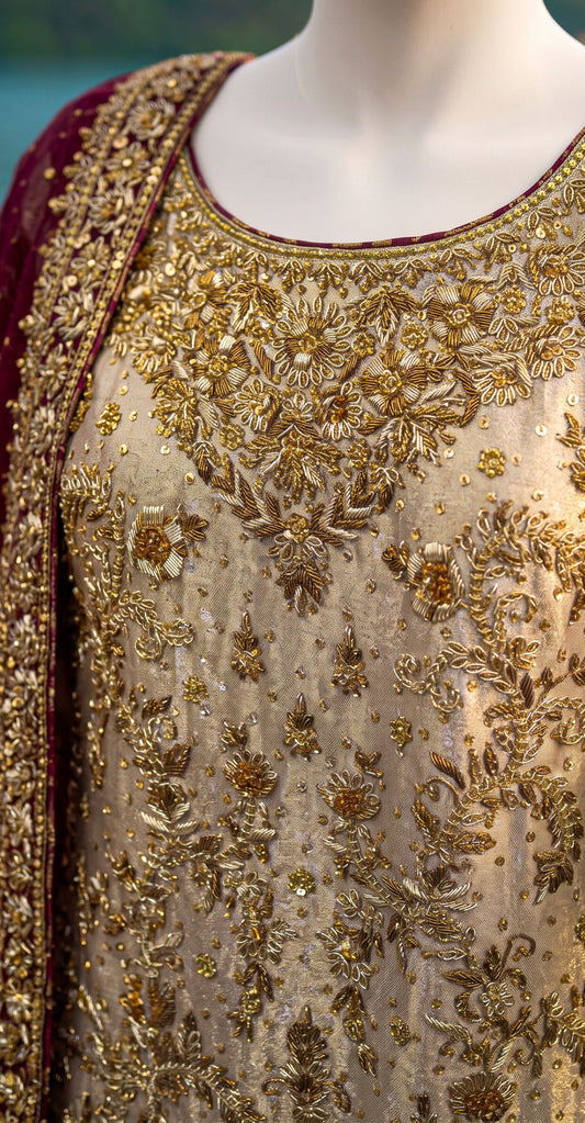 Samya | 3 Piece | Stitched | Golden