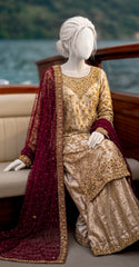 Samya | 3 Piece | Stitched | Golden