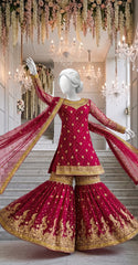 Waania | Gharara | Stitched | Red