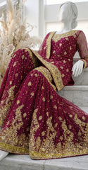 Waania | Gharara | Stitched | Red