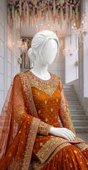 Waania | Gharara | Stitched | Rust
