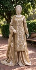 Dahaab | 3 Piece | Stitched | Golden