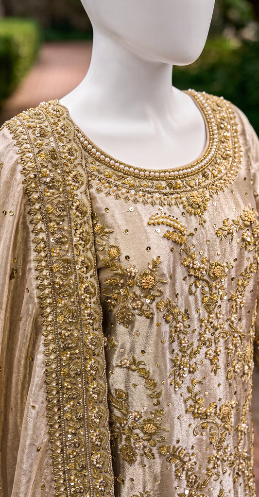 Dahaab | 3 Piece | Stitched | Golden